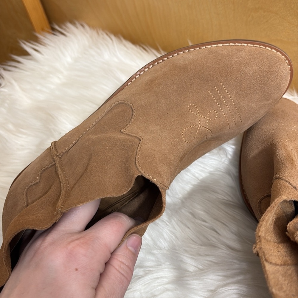 Kelsi Dagger Chestnut Suede Western Ankle Booties - Picture 13 of 13
